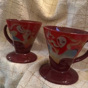 2 Linda Firchtel Theatre Arts Harlequin Espresso Cups
